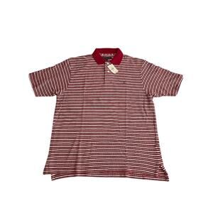VTG Britches Men's Red and White Polo Shirt Size Large